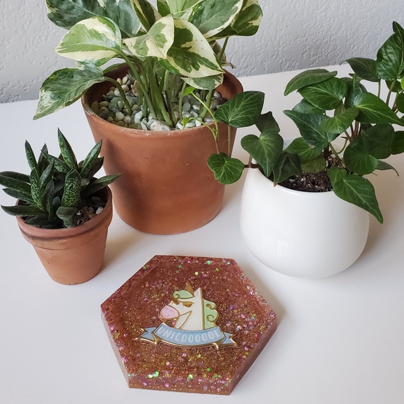 Unicorn glitter coaster